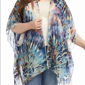 NWT Karen Kane Tie Dyed Open Front Kimono